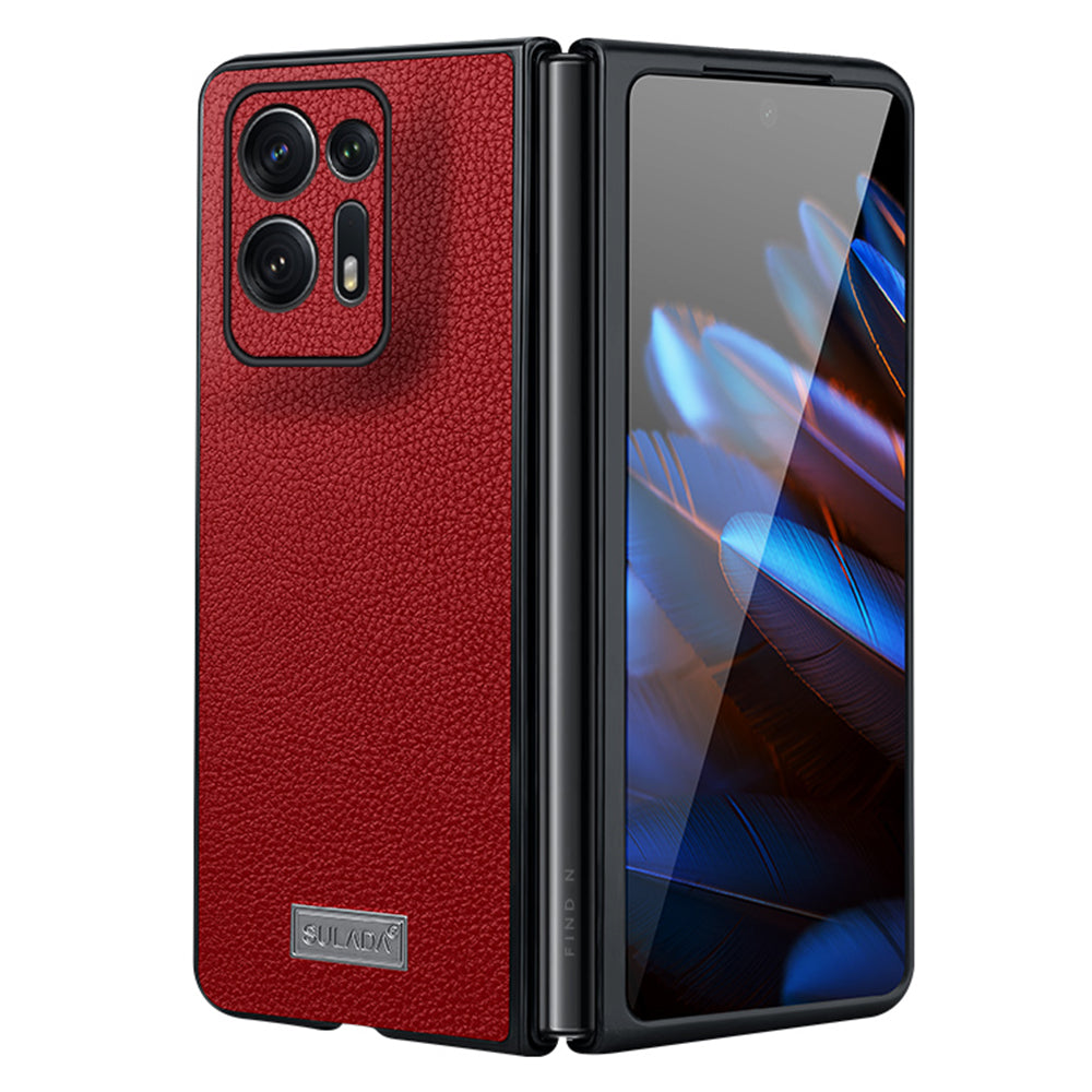 SULADA Electroplating Phone Case for Oppo Find N2 5G Slim Fit PU Leather Coated PC TPU Hybrid Protective Cover SULADA Electroplating Phone Case for Oppo Find N2 5G Slim Fit PU Leather Coated PC TPU Hybrid Protective Cover